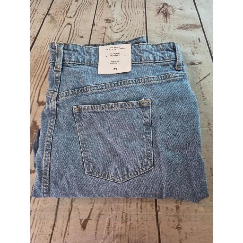 H&M High Waist Mom Jeans Blue Size 16